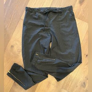 Women's Albion JETSETTERS Jogger Ankle Pants Zip Legs Grey Size M